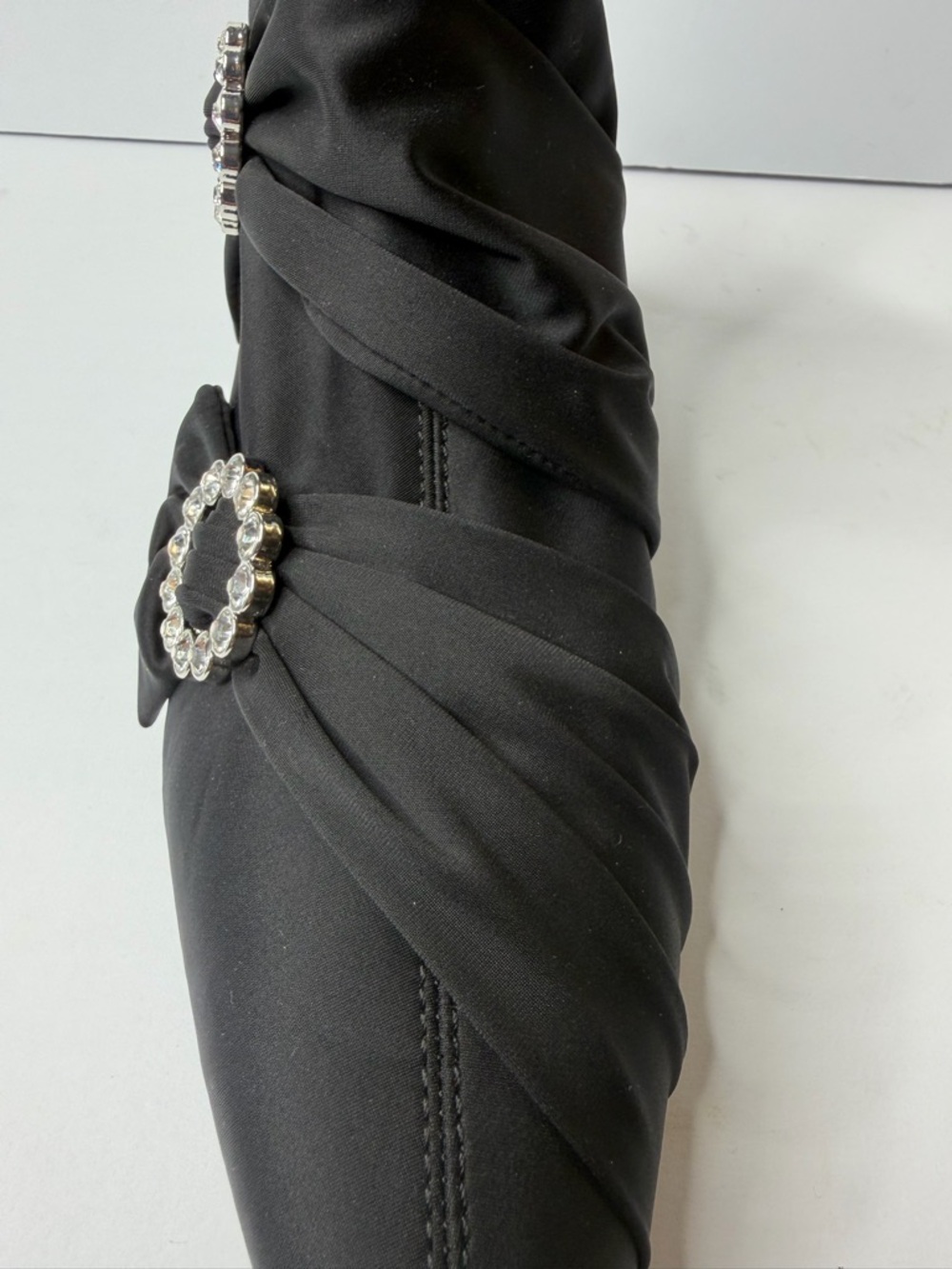 Zara Black Pointed-Toe Ankle Boots with Crystal Buckle - Picture 4 of 10